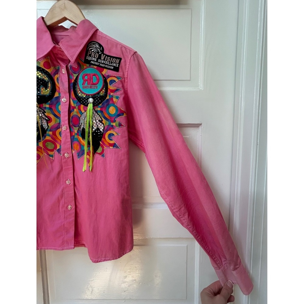 Fallon Taylor's Wrangler Pink Custom NFR Barrel Racing Western Shirt Medium - Picture 4 of 10